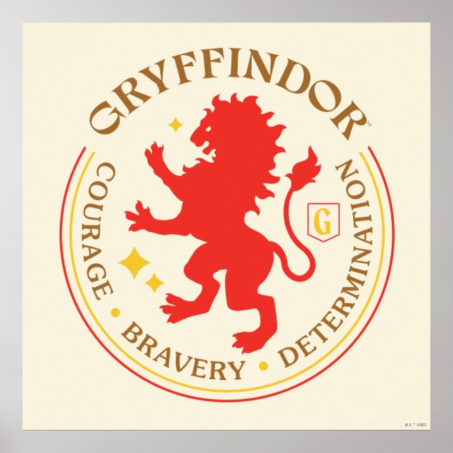 Póster Insignia del orgullo de la casa del león rojo GRYF (Frente)