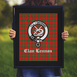 Póster Insignia Escudo de Clan Lennox y Tartán