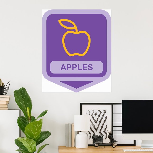 Póster Insignia Purple Apple Design Fruit Lover (Subido por el creador)