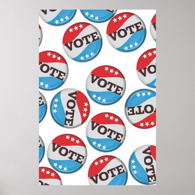Póster Insignia retro de voto (Frente)
