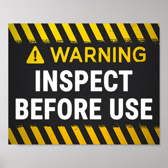 Póster Inspeccionar advertencia antes de usar (Frente)