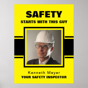 Póster Inspector de seguridad foto de lugar de trabajo am