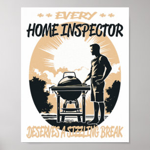 Póster Inspector Del Interior Funny Bbq Chef O Grill Fun