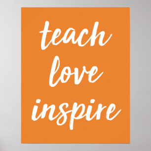 Póster Inspira amor de enseñanza Frase Inspiradora