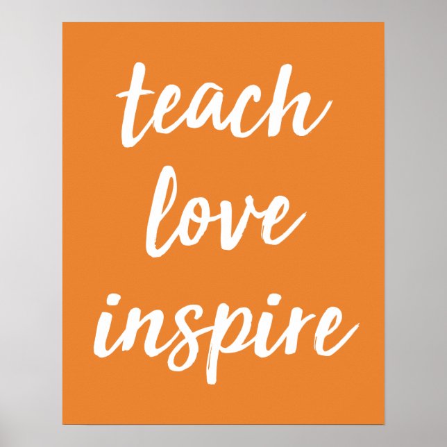Póster Inspira amor de enseñanza | Frase Inspiradora (Frente)