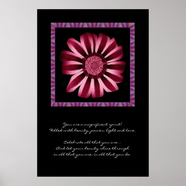 Póster Inspiración - Daisy Rojo y Rosa (Frente)