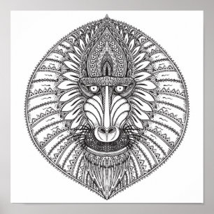 Póster Inspiración de Baboon cara 2