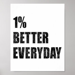 Póster Inspiración de cita motivacional 1% mejor cada día