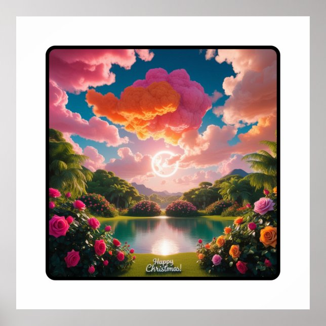 Póster Inspiración de mesa de cena de Navidades alegres (Frente)