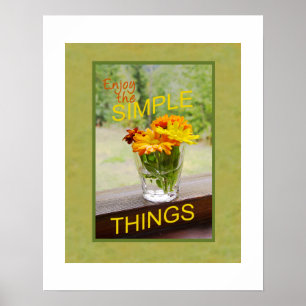 Póster Inspiración de Simplicidad Flores de Margaritas Co