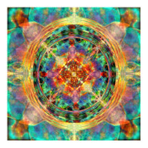 Inspiración del arcoiris Mandala azul y oro