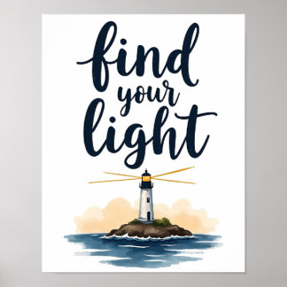 Póster Inspiración del Faro Encuentra Tu Luz