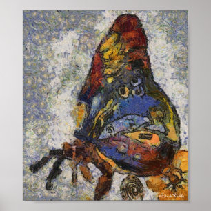 Póster Inspiración del Monet de la Mariposa Frida Kahlo