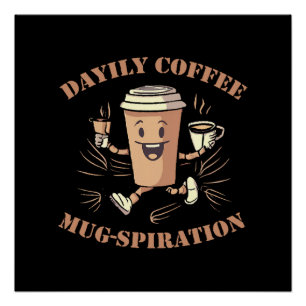 Póster Inspiración diaria de taza de café