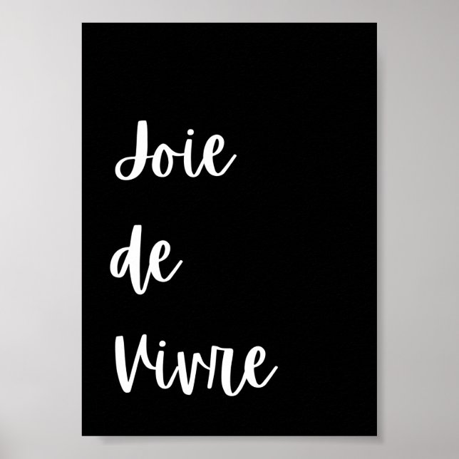 Póster Inspiración en la cita de Joie de Vivre (Frente)