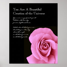 Póster Inspiración hermosa rosa rosa