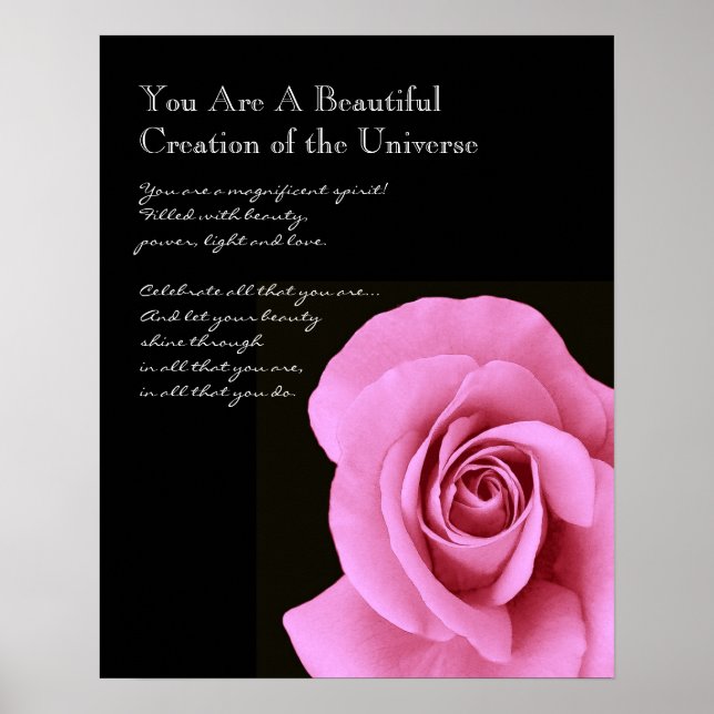 Póster Inspiración hermosa rosa rosa (Frente)