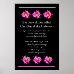 Póster Inspiración Hermosas Flores Rosa