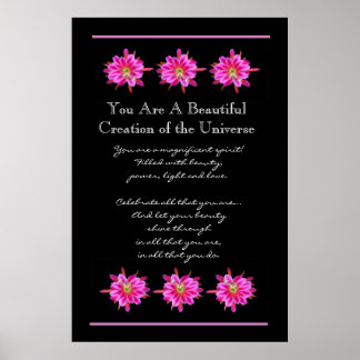 Póster Inspiración Hermosas Flores Rosa