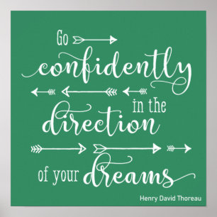 Póster Inspiración Motivacional Ve Confidentemente Sueños