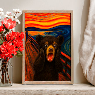 Póster Inspirado en el Divertido Grito de un Oso N