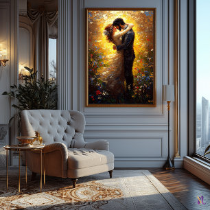 Póster Inspirado en el Impresionismo El Beso