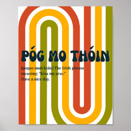 Póster inspirado en los 70 Póg mo thóin irlandés