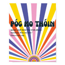 Póster inspirado en los 70 Póg mo thóin irlandés