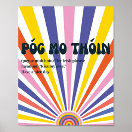 Póster inspirado en los 70 Póg mo thóin irlandés