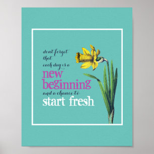 Póster Inspirador Cada día es un nuevo inicio 8x10 impre