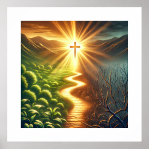 Póster Inspirador Camino de Luz y Sombra