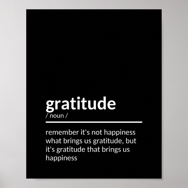 Póster Inspirador Cita Motivacional Sobre La Gratitud (Frente)