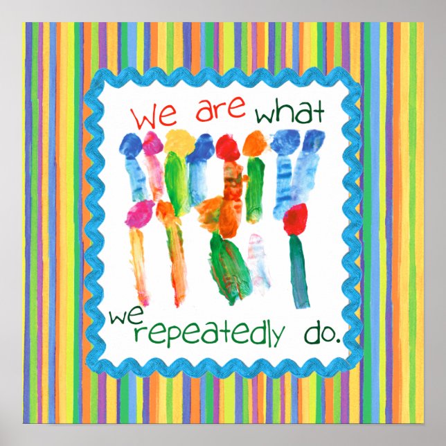 poster inspirador con arte de flores infantil (Frente)