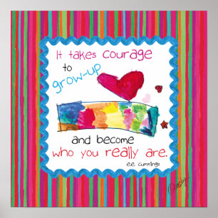 poster inspirador con arte de un niño en el corazó