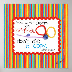 poster inspirador con arte infantil de una maripos