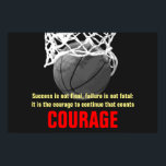 Póster Inspirador de baloncesto de valor exitoso<br><div class="desc">El éxito no es definitivo: citas motivacionales posters de arte e impresiones</div>