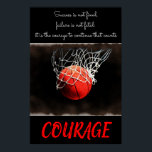 Póster Inspirador de baloncesto de valor exitoso<br><div class="desc">El éxito no es definitivo: citas motivacionales posters de arte e impresiones</div>