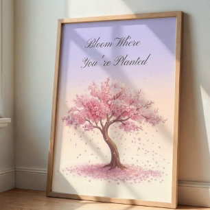 Póster Inspirador de Flor de Cerezo Sakura Arte de