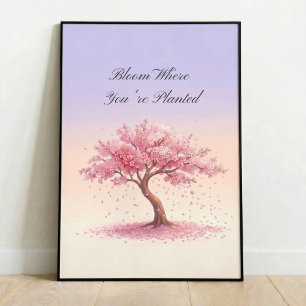 Póster Inspirador de Flor de Cerezo Sakura Arte de