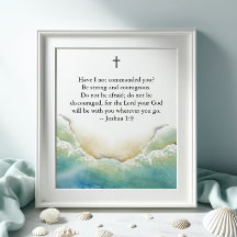 Poster Inspirador de la Biblia con arte de playa