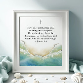 Poster Inspirador de la Biblia con arte de playa