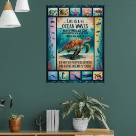 Póster Inspirador de Tortuga Marina del Océano “La