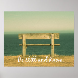 Póster Inspirador Permanecer quieto y saber verso