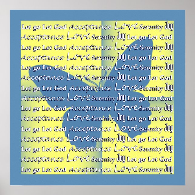 Póster Inspirador Sayings Cita a Poster de mariposa azul (Frente)