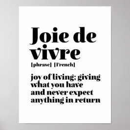 Póster Inspiradora alegría de la vida en francés Joie Viv