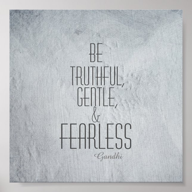Póster inspiradora cita de Gandhi poster gris (Frente)