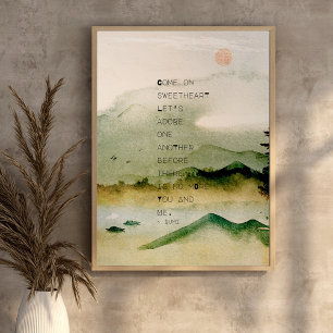 Póster Inspiradora cita de Rumi Sweetheart Escena de mont