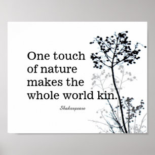 Póster inspiradora cita de Shakespeare en blanco y negro