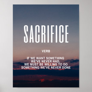 Póster Inspiradora Cita En Sacrificio
