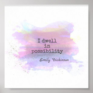 Póster inspiradora cita literaria de Dickinson colores su
